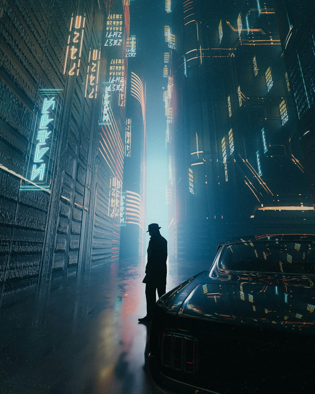 futuristic city with ai