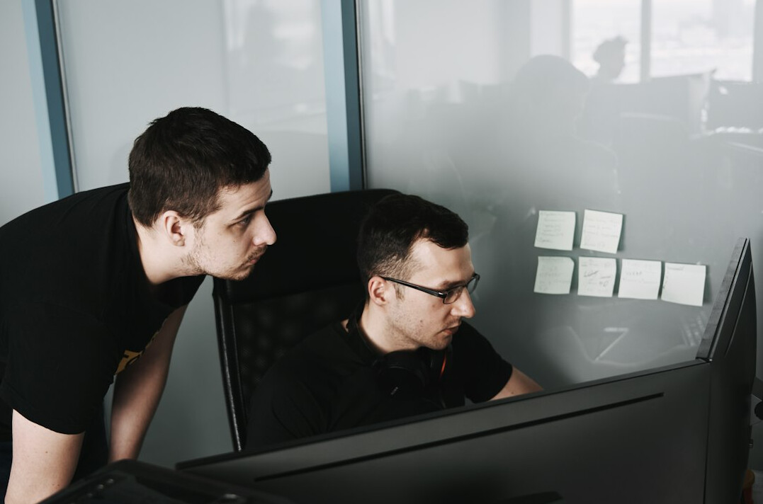 business team using ai software